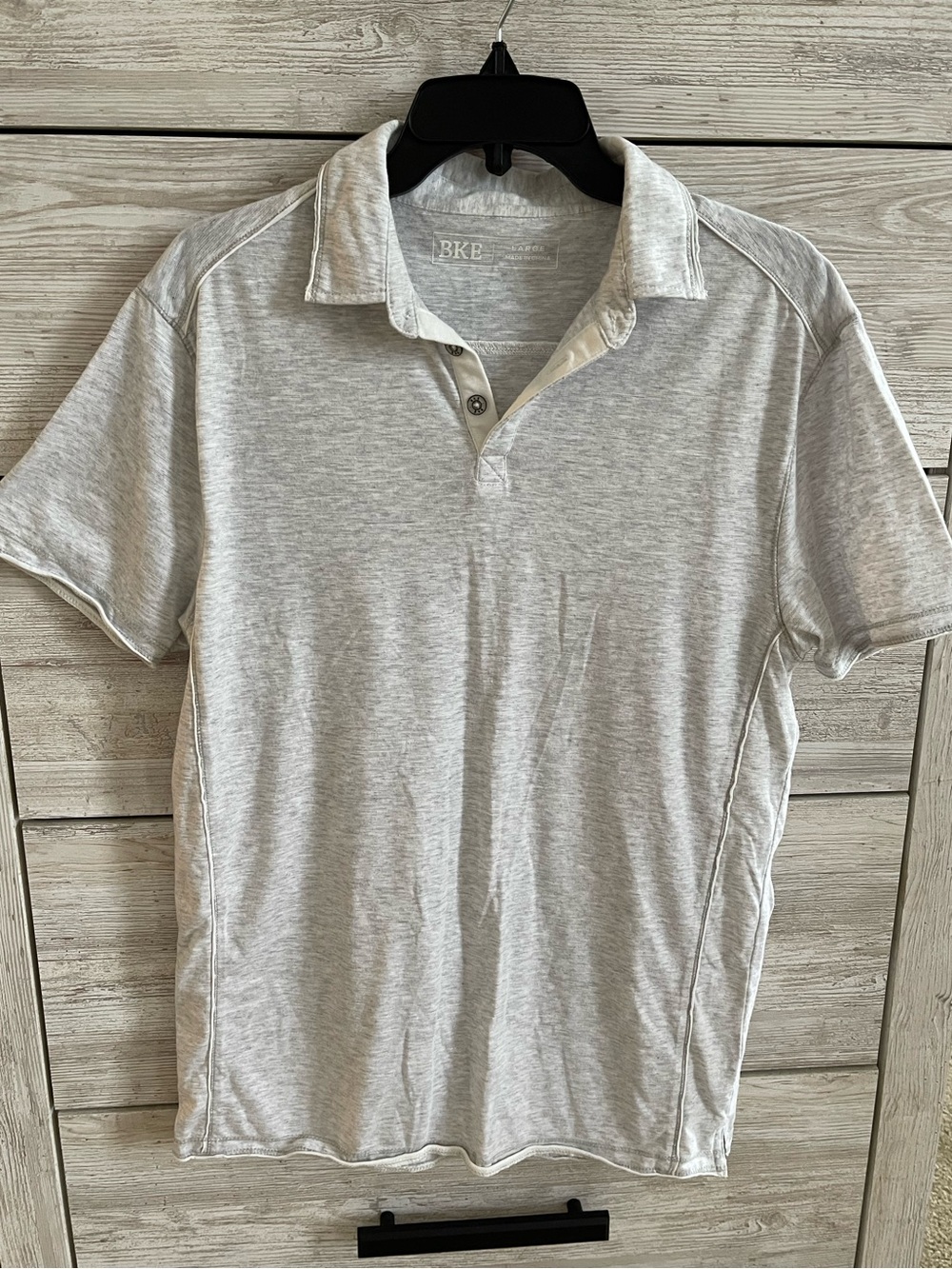BKE Heather Gray Polo Shirt Size Large Lightweight Classic Fit